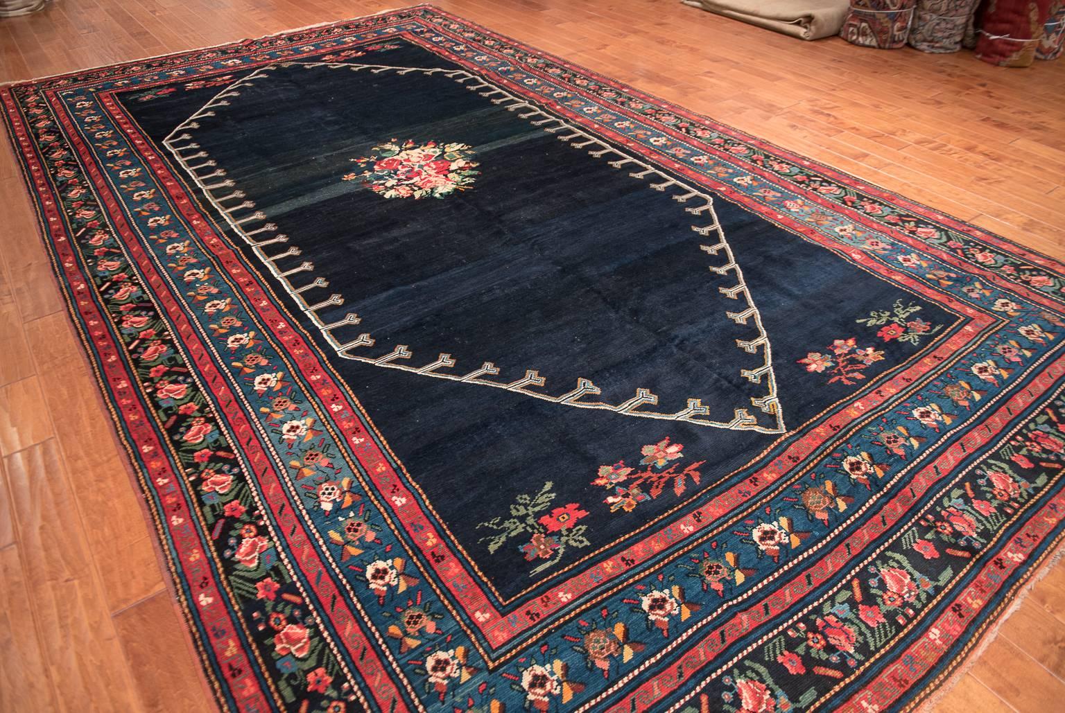 Bessarabian Regal Blue Antique Caucasian Karabagh Carpet, circa 1900 For Sale