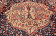 Jewel-Toned Sarouk Fereghan Persian Carpet, 19th Century