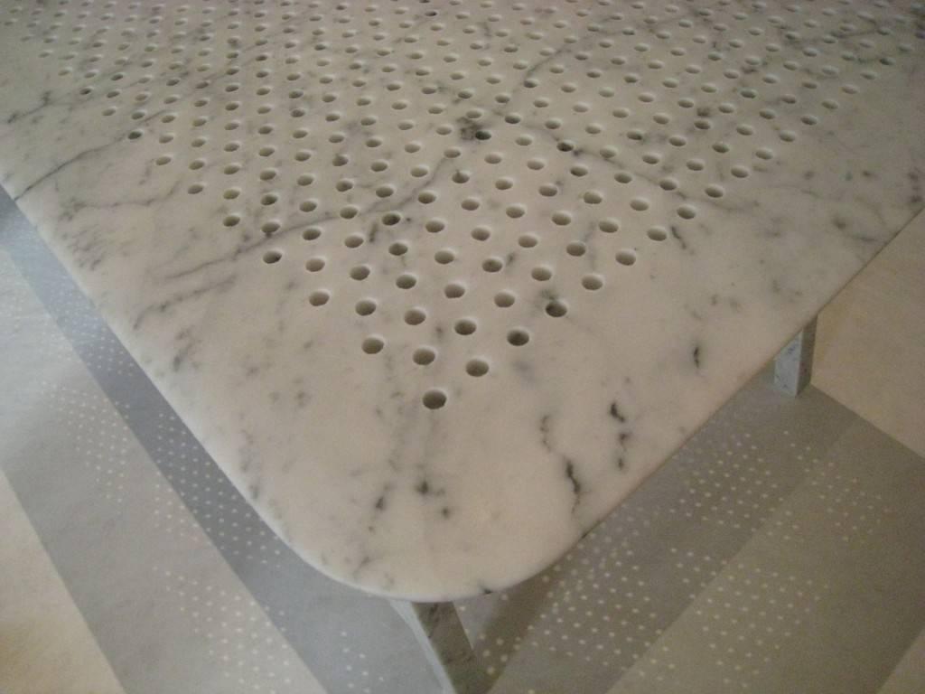 21st Century Perforated Carrara Marble Table by Normal Studio For Sale 1