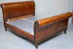 Custom-Made And So To Bed Bonaparte Super King-Size Bed Hand Dyed Brown Leather