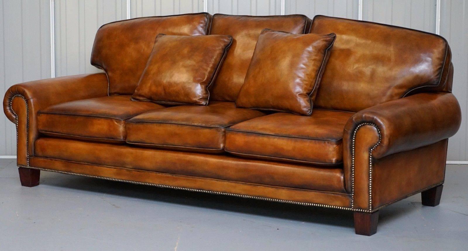 We are delighted to offer for sale this pair of brand new Ralph Lauren Jamacia leather sofas 

These sofas cost over £16500 each to have made to this standard 

These are a cancelled customer order, they are upholstered with plain premium fully