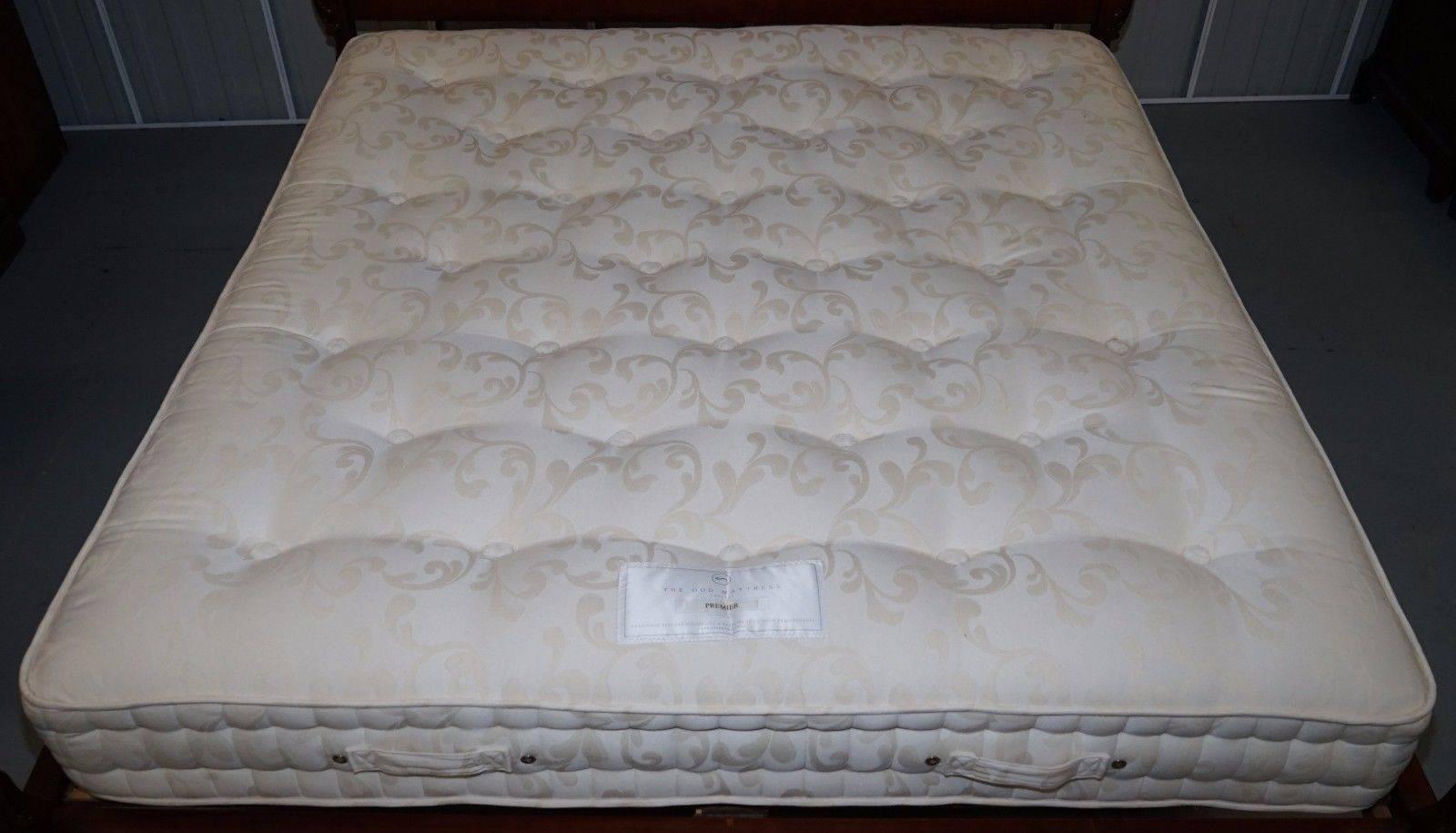 Hand-Carved Ralph Lauren Larger Than Super King-Size California King Mahogany Bed & Mattress