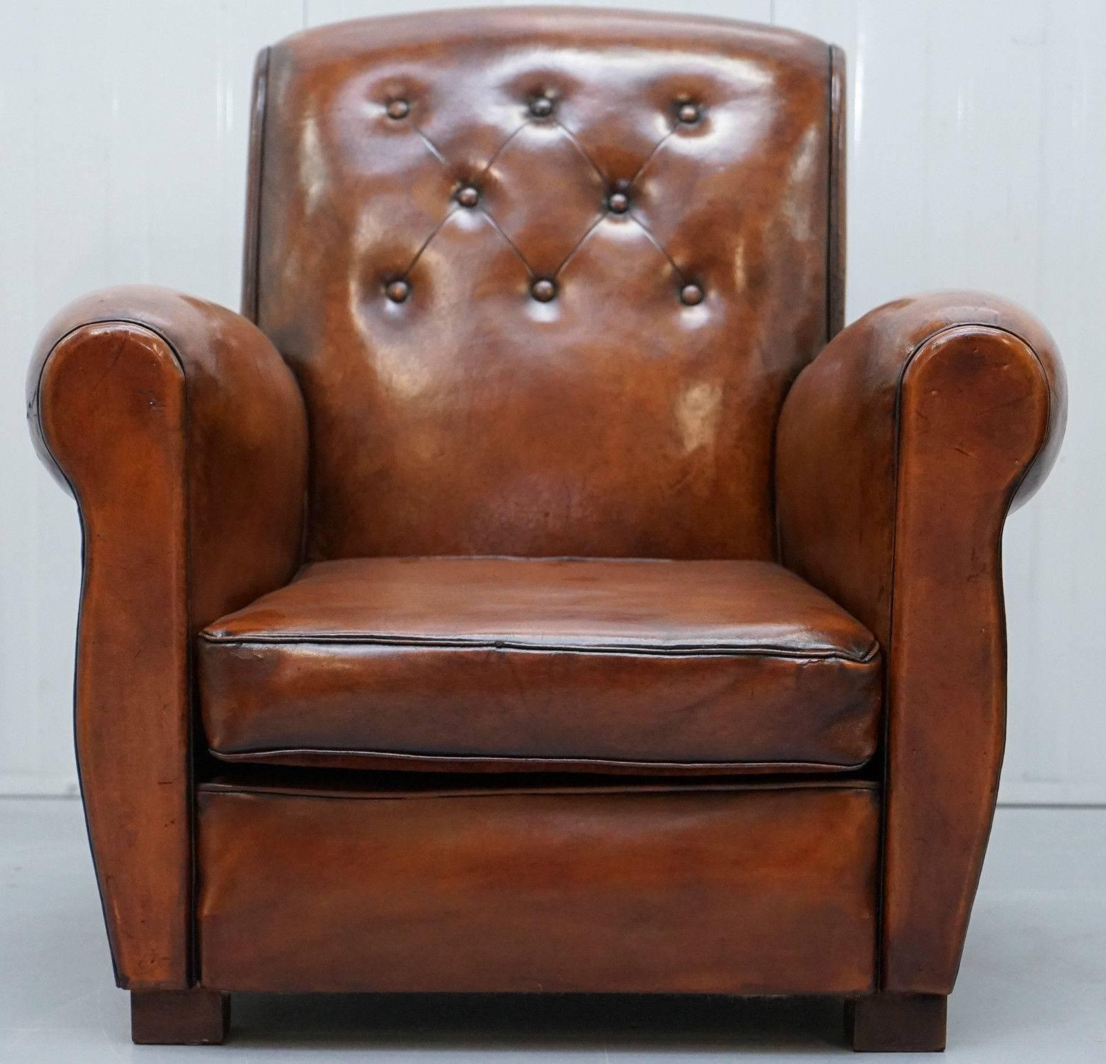 We are delighted to offer for sale this lovely pair of fully restored original Antique French, circa 1920-1930 hand made coil sprung base club armchairs

These are pretty much the best of the best, they have every single desirable quality when it
