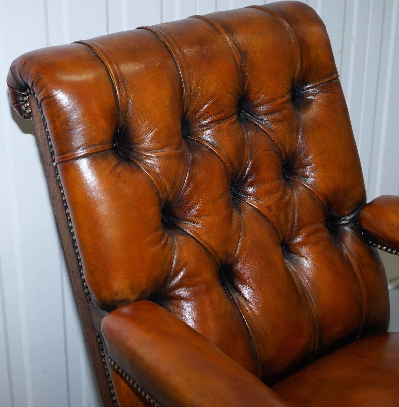 19th Century Rare Fully Stamped Original Gillows of Lancaster Fully Restored Library Armchair