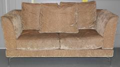 New IPE Cavalli Velvet Sofa Solid Chrome Frame Rare Find Designer Velvet Silk
