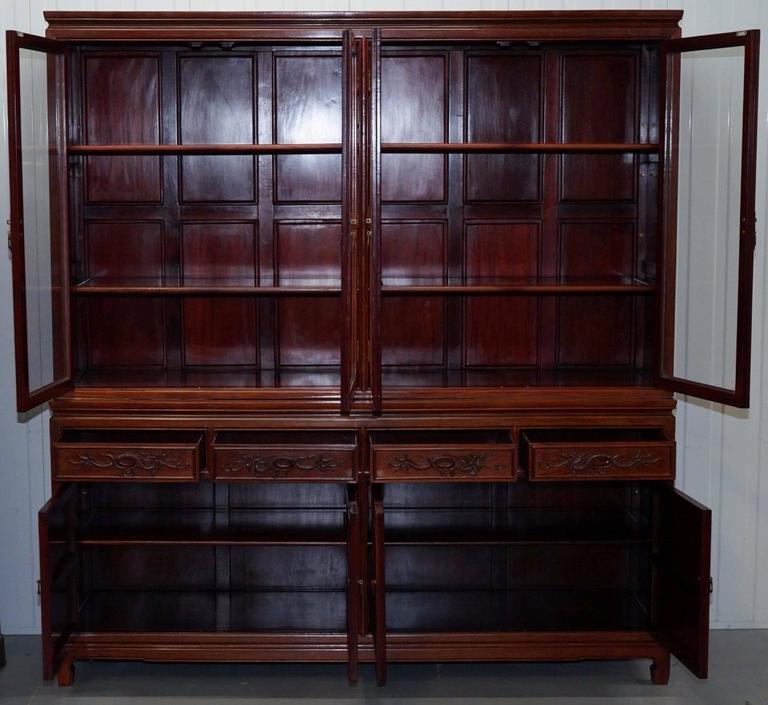 Rare Chinese Dragon Carved Solid Rosewood Vintage Welsh Dresser