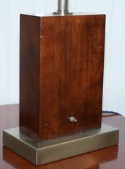 Pair of Stunning Ralph Lauren Rosewood and Chrome Table Lamps Rare Find