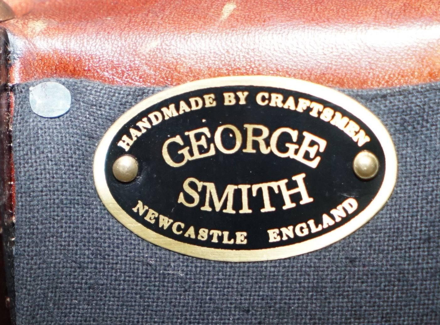 Great Britain (UK) George Smith Signature Howard & Son's Style Sofa Hand-Dyed Brown Leather