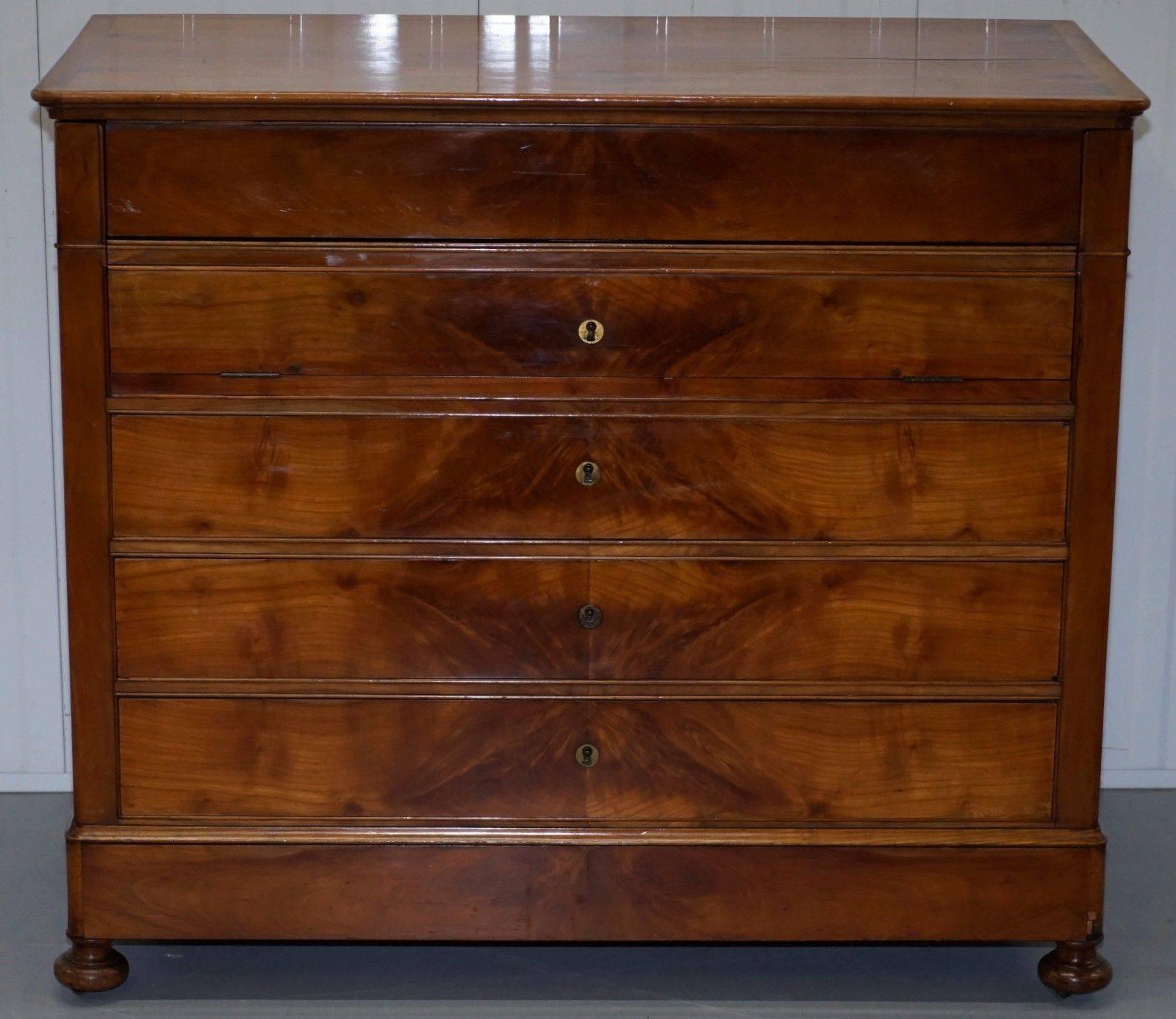 We are delighted to offer for sale his very rare solid cheerywood Biedermeier German 1840 commode / chest of drawers sold at Sotheby’s in Amsterdam on the 1st November 2006, they were the property of Alsatian Castle

I’m sure with a bit of