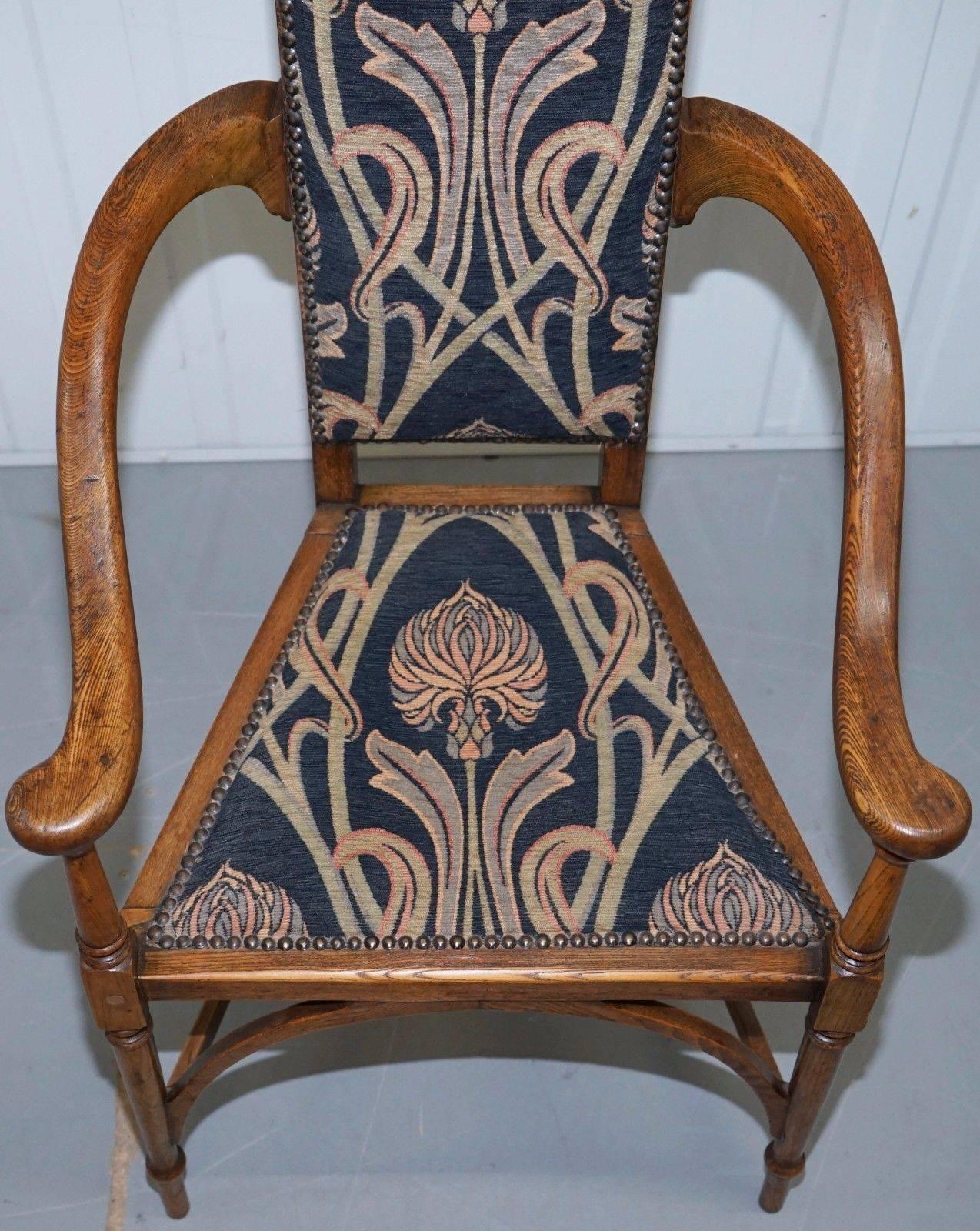 British Henry Holmes Gillows Lancaster George III Armchair and Stool HH Stamped