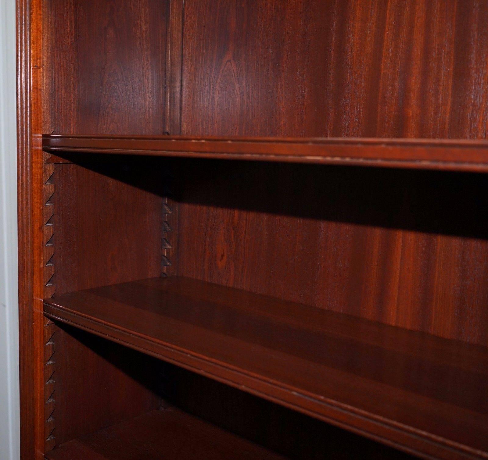 British Brights of Nettlebed Triple Sectional Solid Mahogany Library Bookcase