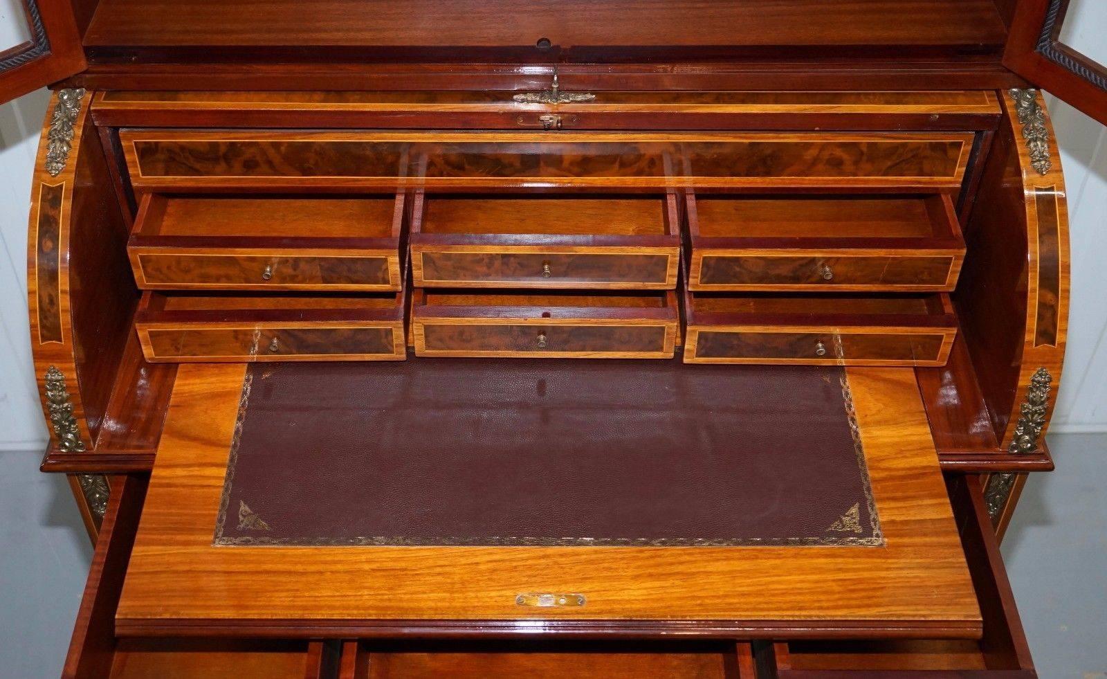 Pair of French Louis XVI Neoclassical Secretaire Bookcase Desks Vernis Martin 2