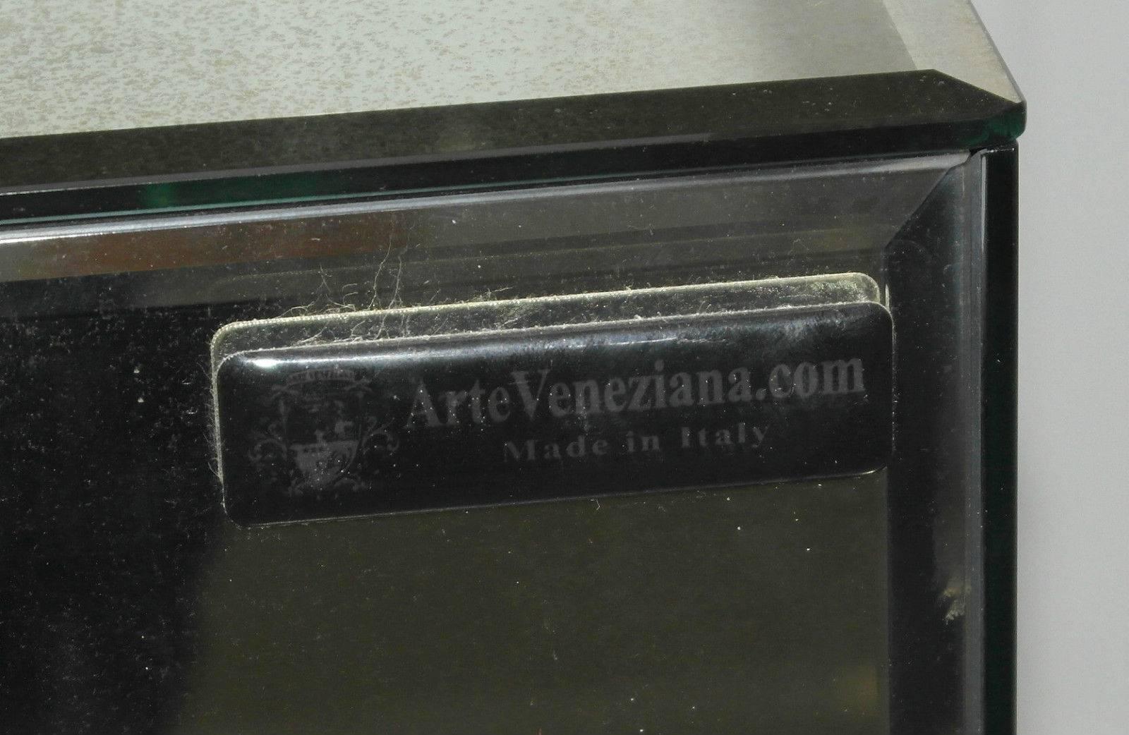 Pair of Original Arte Veneziana Curved Beveled Glass Bedside Tables 3