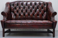 Top to Bottom Restored Regency Styled Chesterfield Two-Seater Club Bench