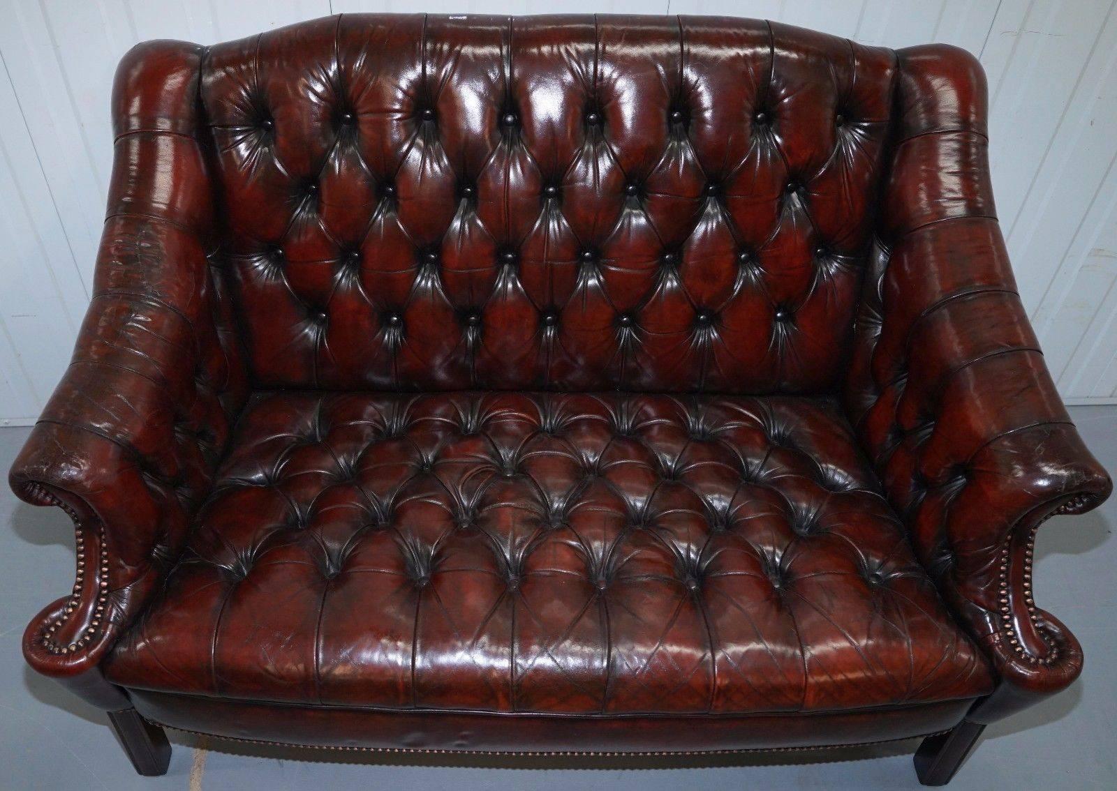 20th Century Top to Bottom Restored Regency Styled Chesterfield Two-Seater Club Bench