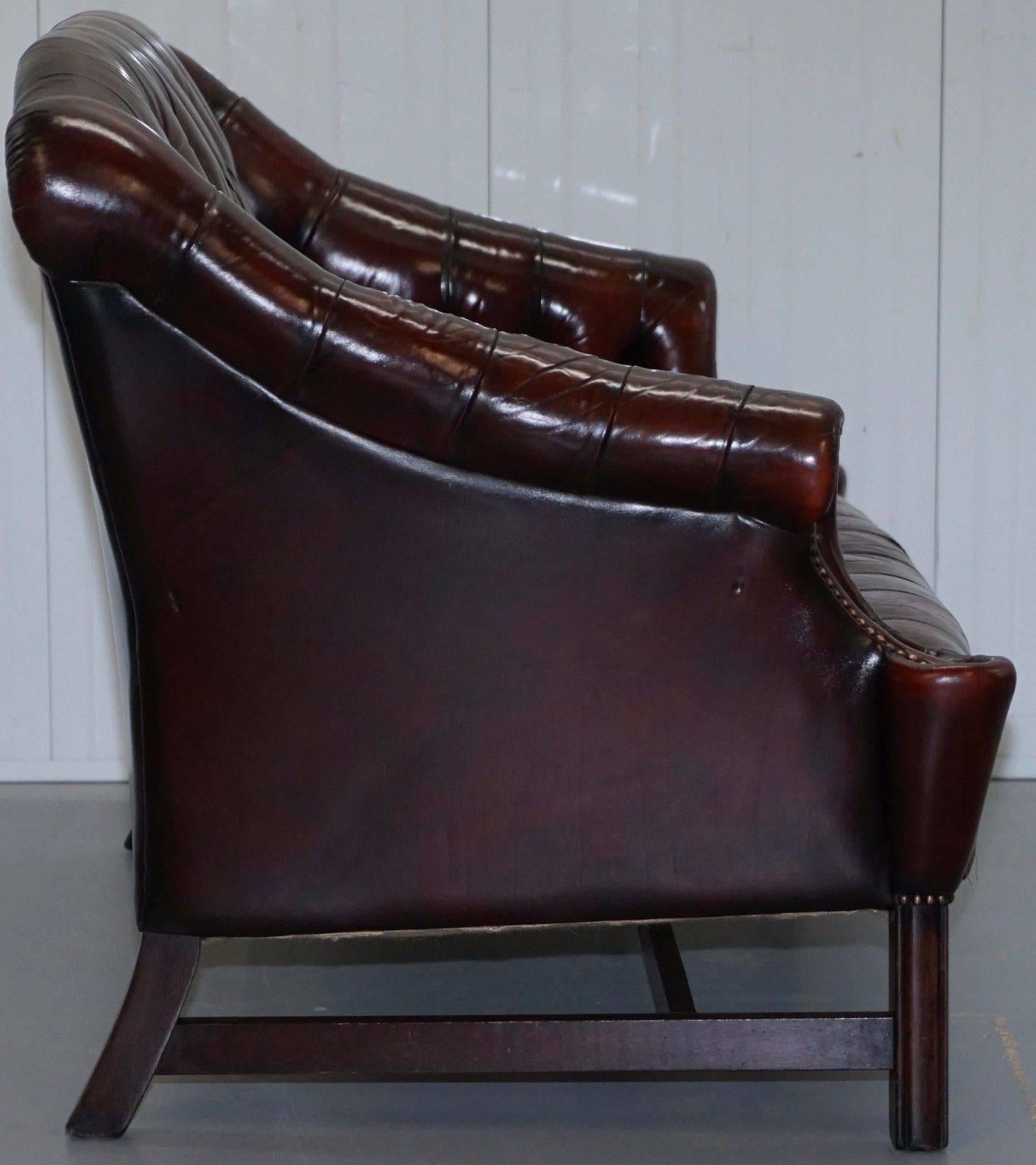 Top to Bottom Restored Regency Styled Chesterfield Two-Seater Club Bench 2