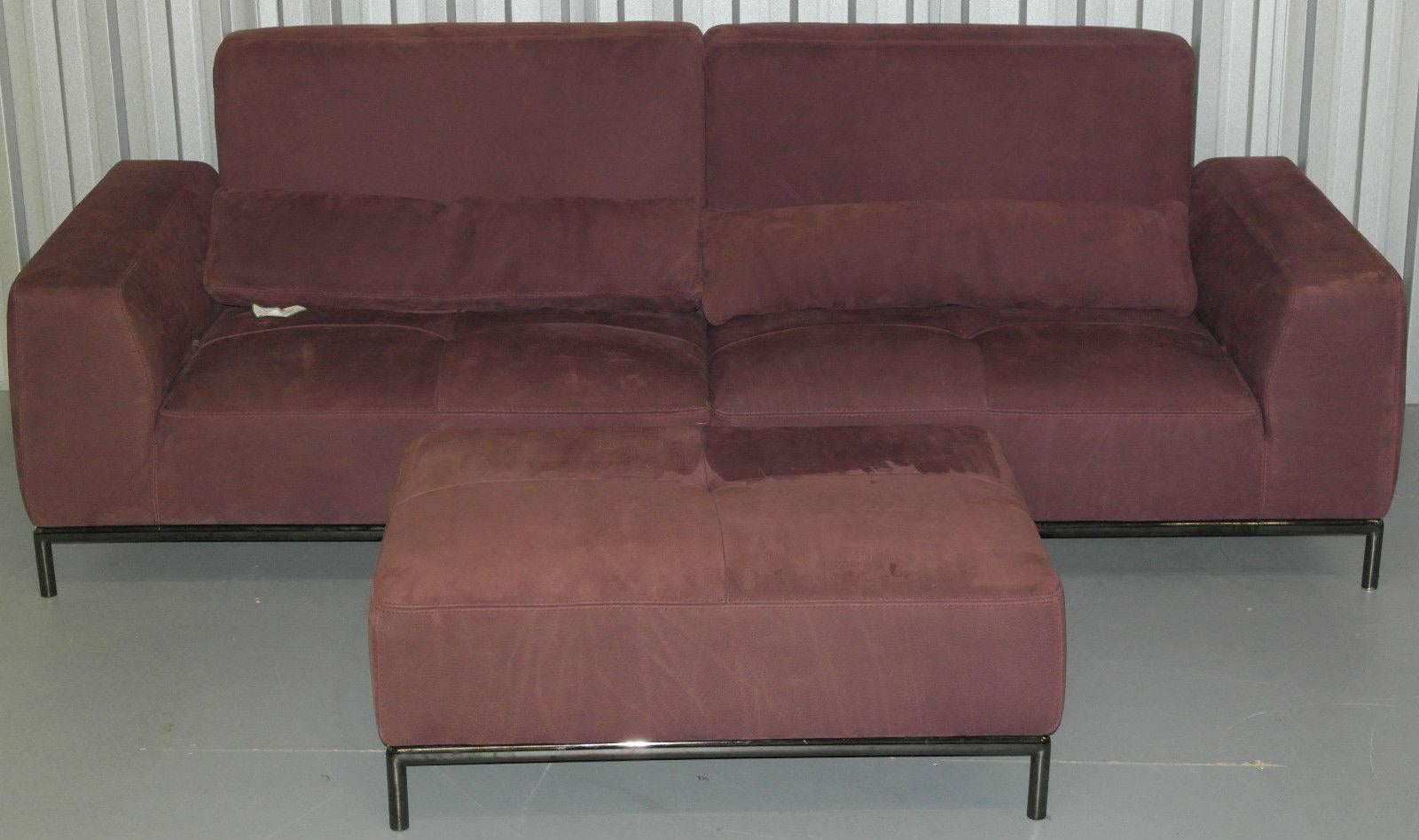 WIMBLEDON-FURNITURE

We are delighted to offer for sale this stunning nubuck velvet finish leather four seater recliner sofa and matching footstool 

I’ve never seen another like this and of this quality, each recliner back rest is controlled by an