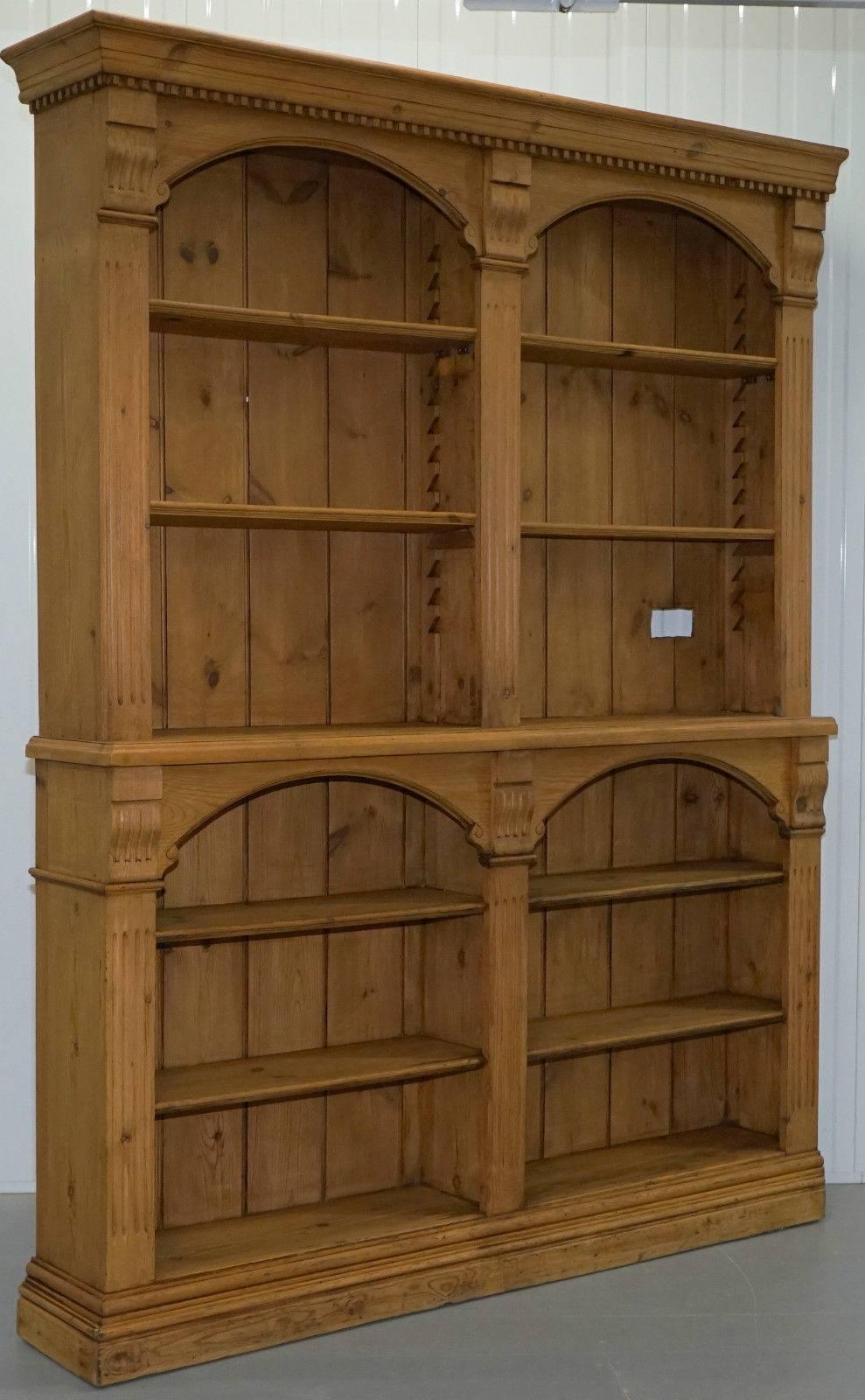 British Restored Large Victorian Oak Bar Bookcase
