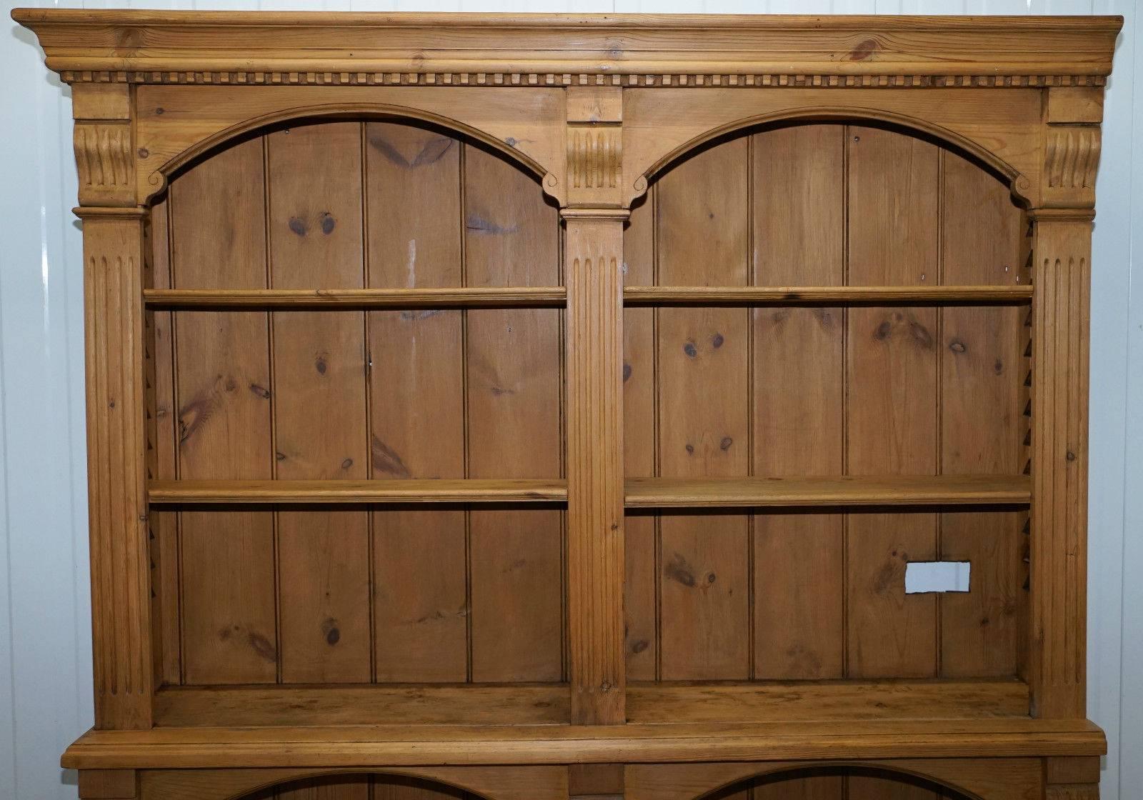 19th Century Restored Large Victorian Oak Bar Bookcase