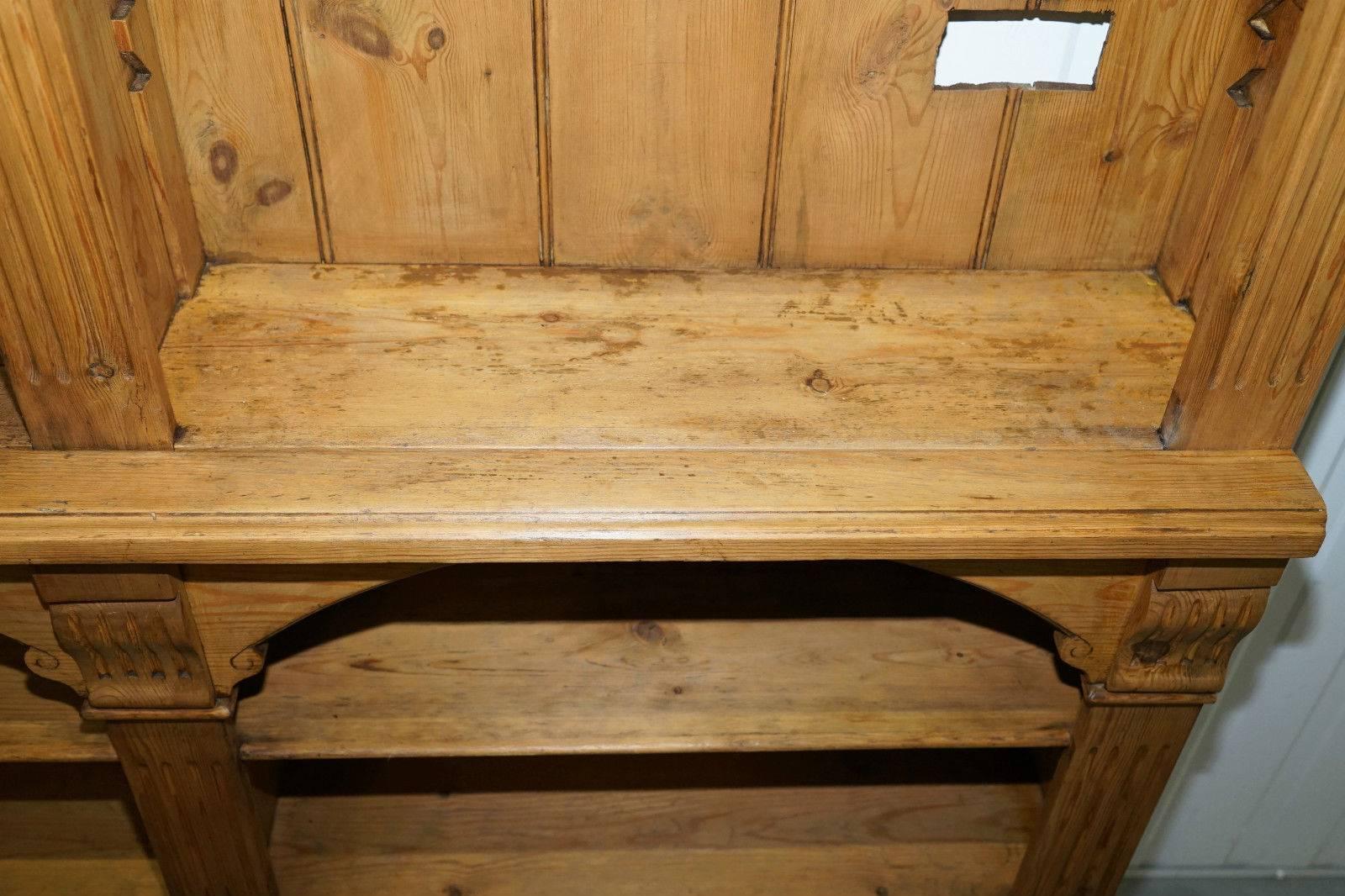 Restored Large Victorian Oak Bar Bookcase 1