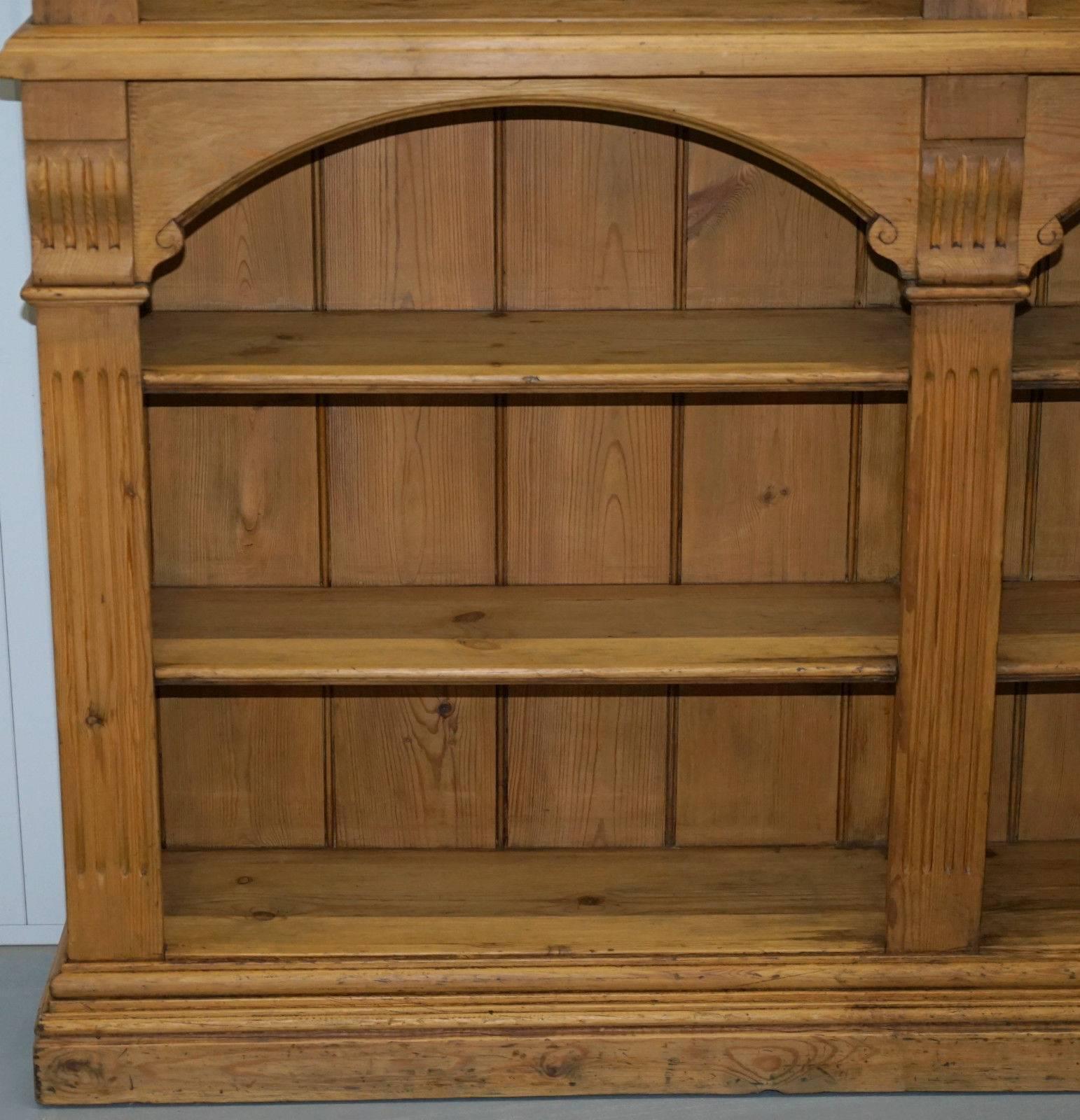 Restored Large Victorian Oak Bar Bookcase 4