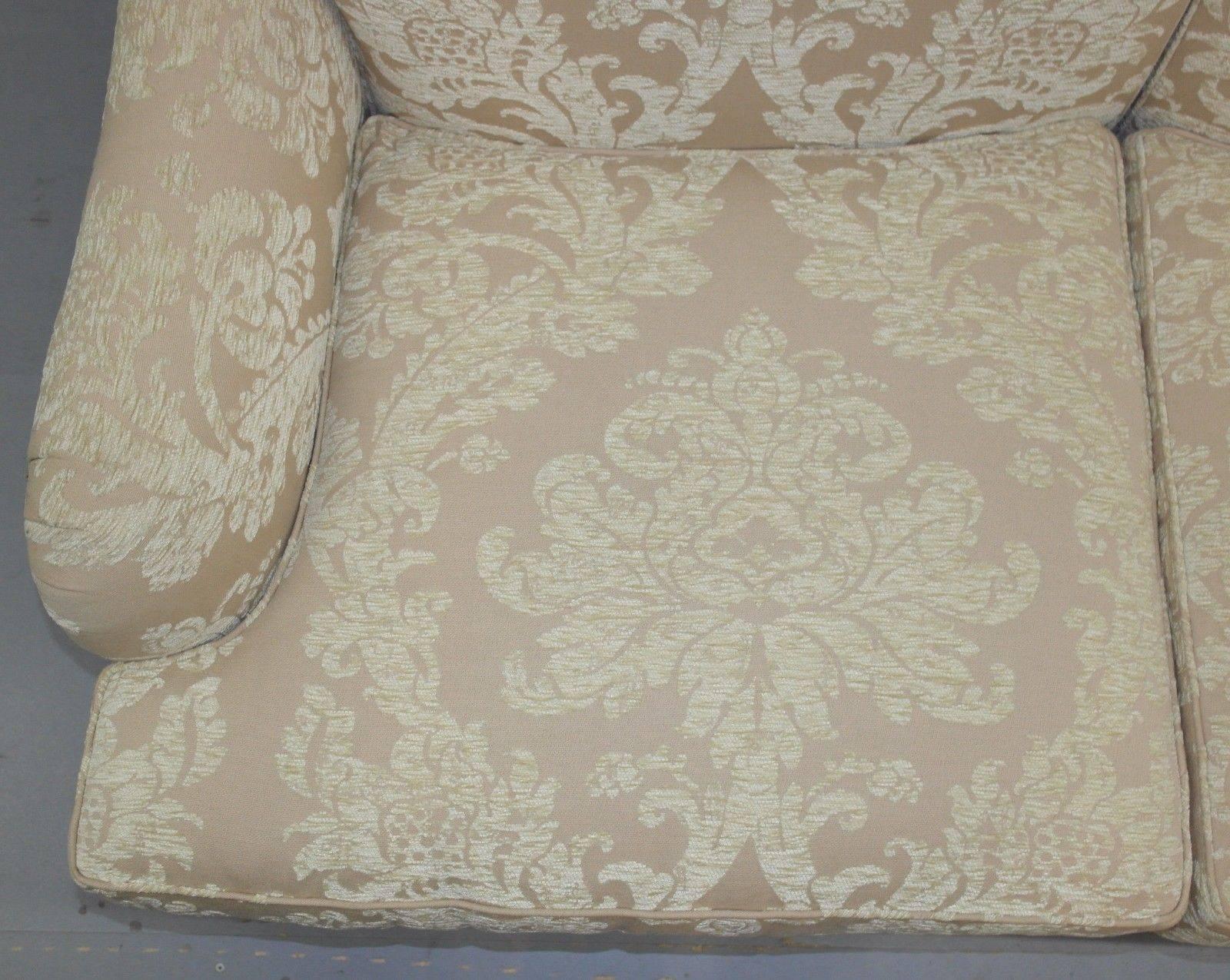 Victorian Beaumont and Fletcher Brooke Howard Form Sofa with Damask Upholstery