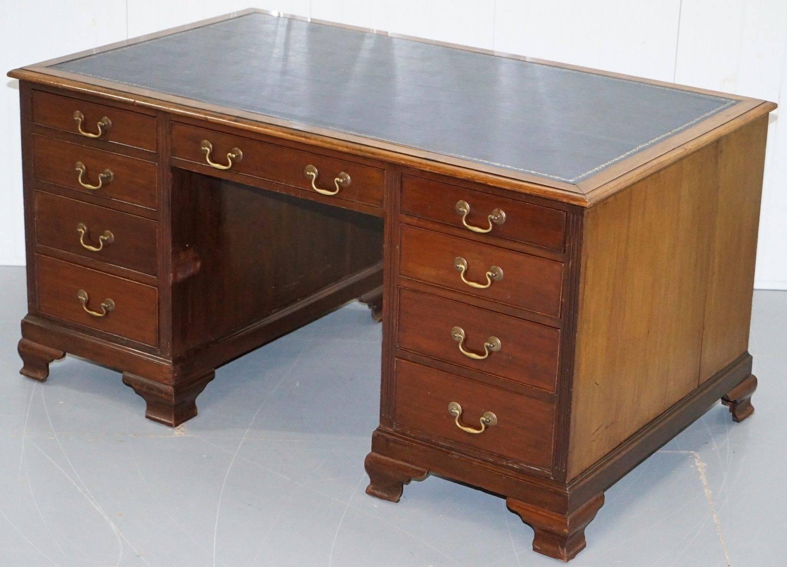 antique double sided partners desk