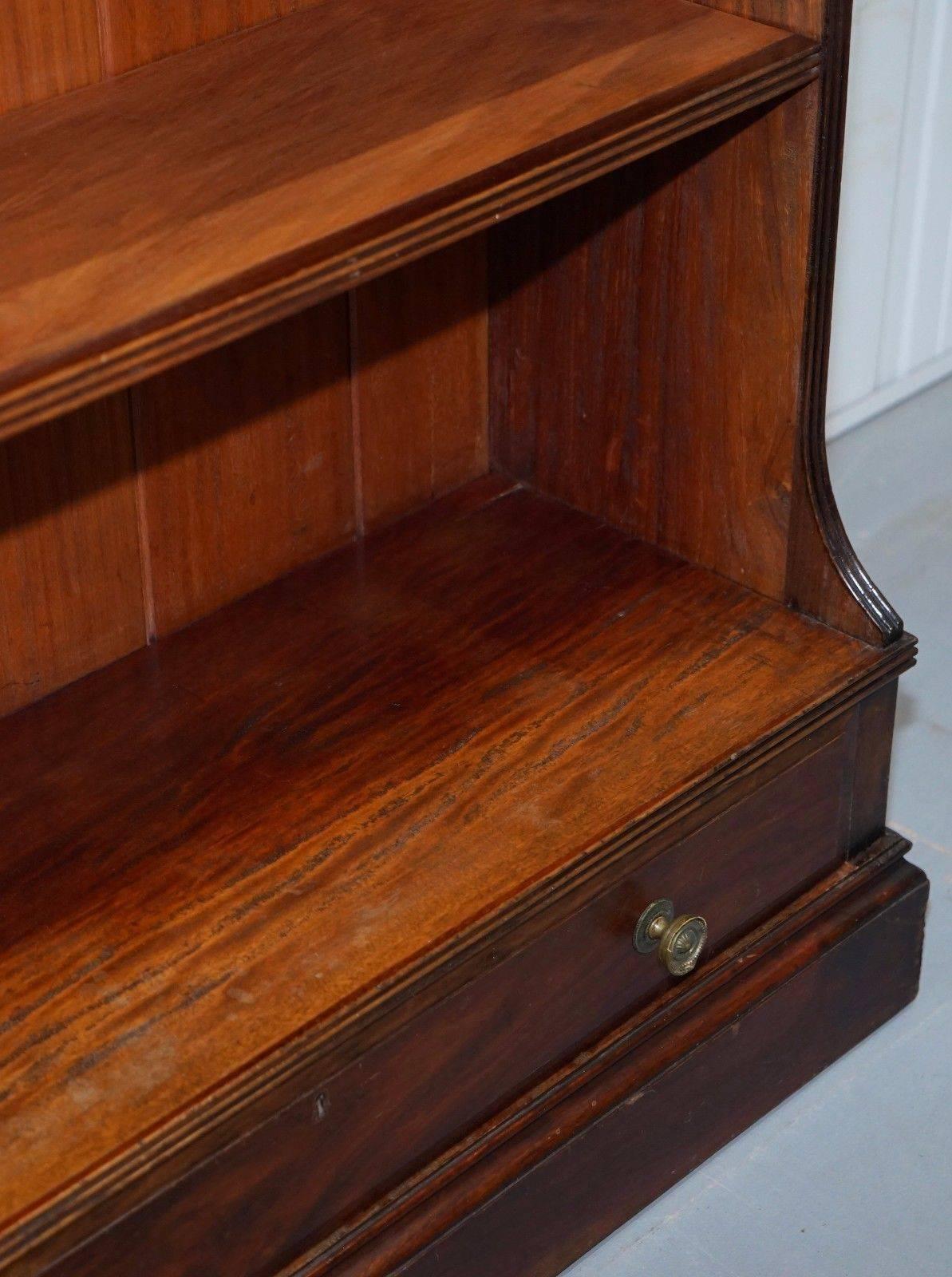 Hand-Carved Original Druce & Co Ltd Baker Street Victorian Mahogany Bookcase with Drawer