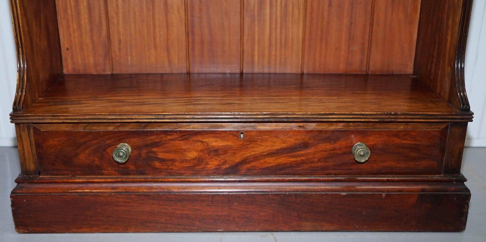 19th Century Original Druce & Co Ltd Baker Street Victorian Mahogany Bookcase with Drawer