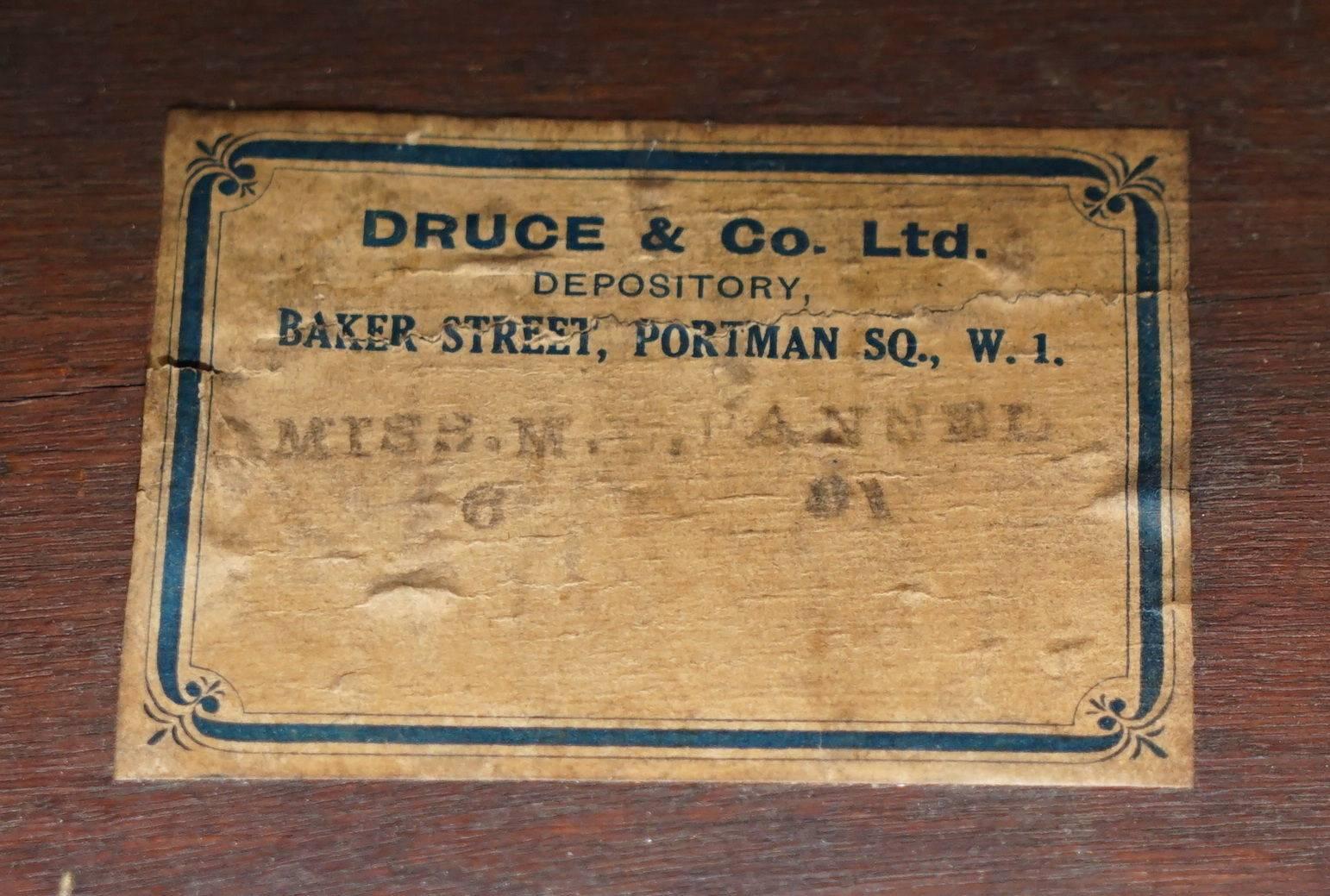 Original Druce & Co Ltd Baker Street Victorian Mahogany Bookcase with Drawer 2
