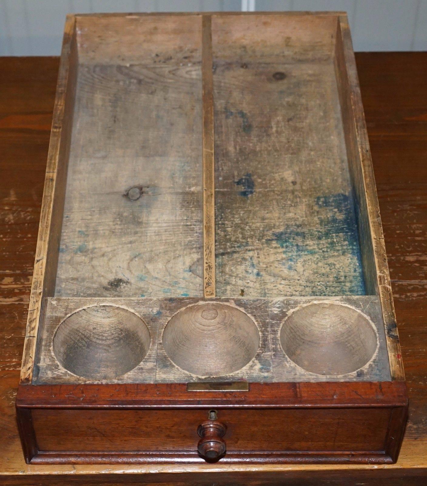 Grand Victorian 1870 Walnut Pine Clerks Pedestal Desk 3