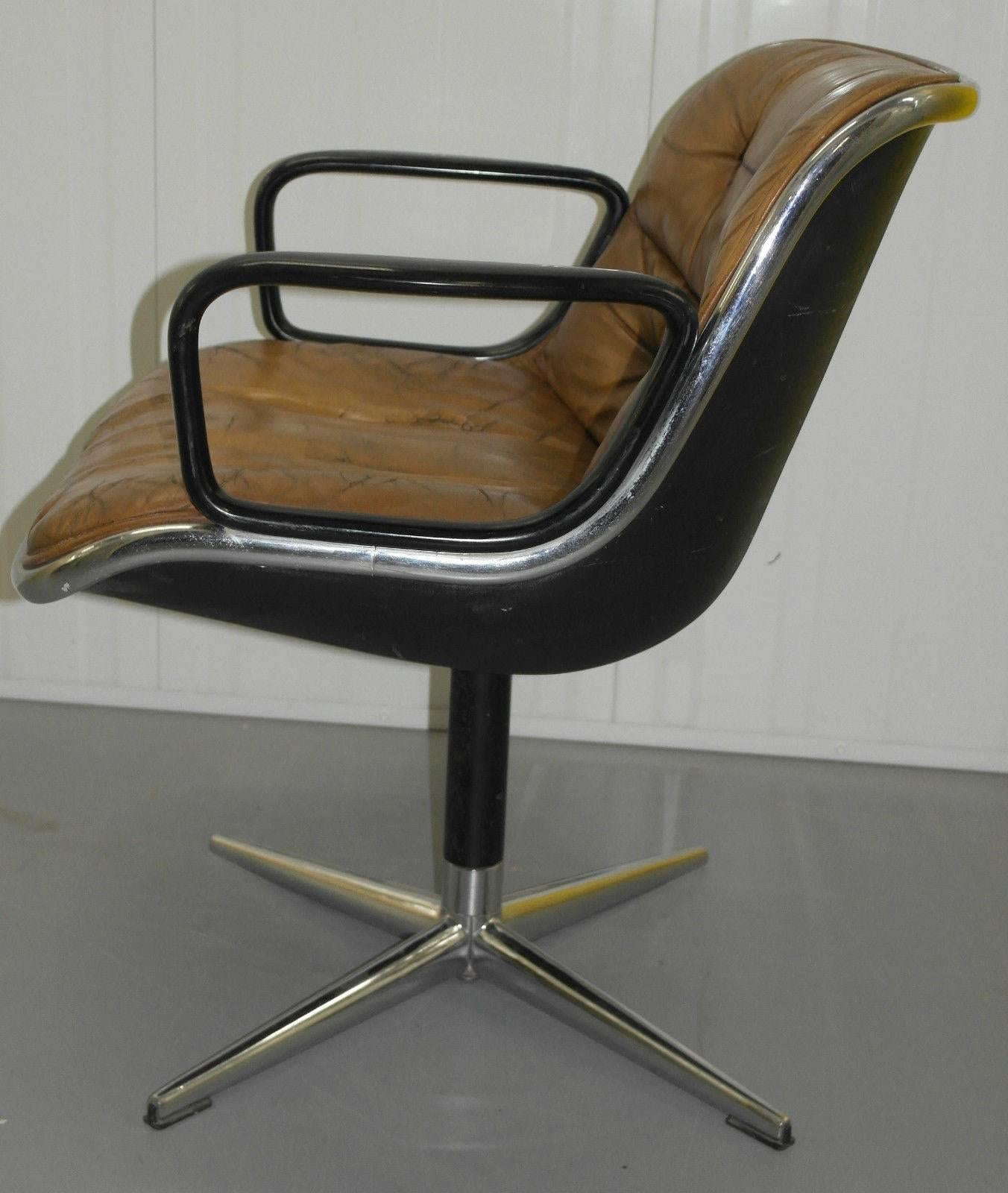 Mid-20th Century Original 1963 Knoll Charles Pollock Executive Chair with All Original Labels