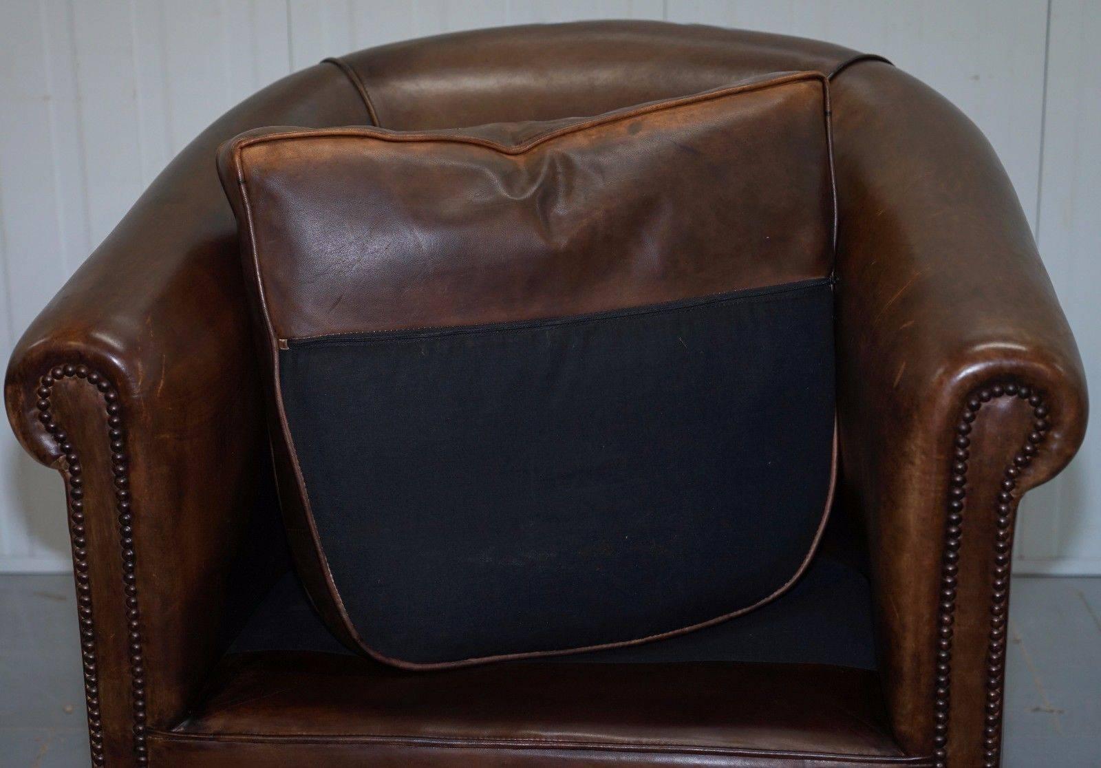 Victorian Brown Leather armchair of Bath James Bond