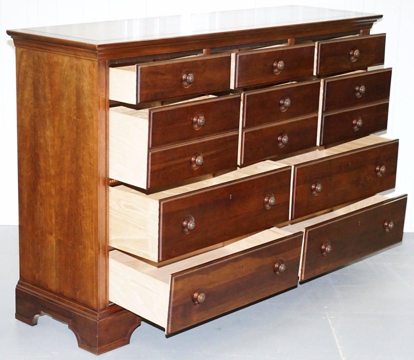 Hand-Crafted Stanley Furniture Bank Chest of Drawers with Mirror