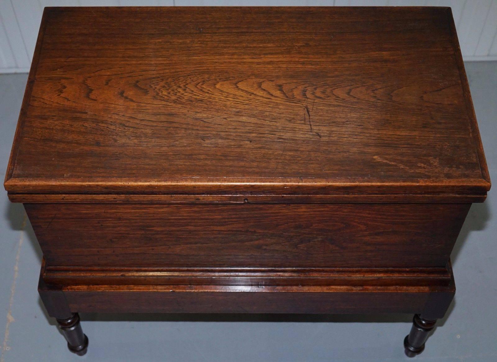 British Victorian Mahogany Naval Campaign Chest on Stand with Brown Engraved Handles