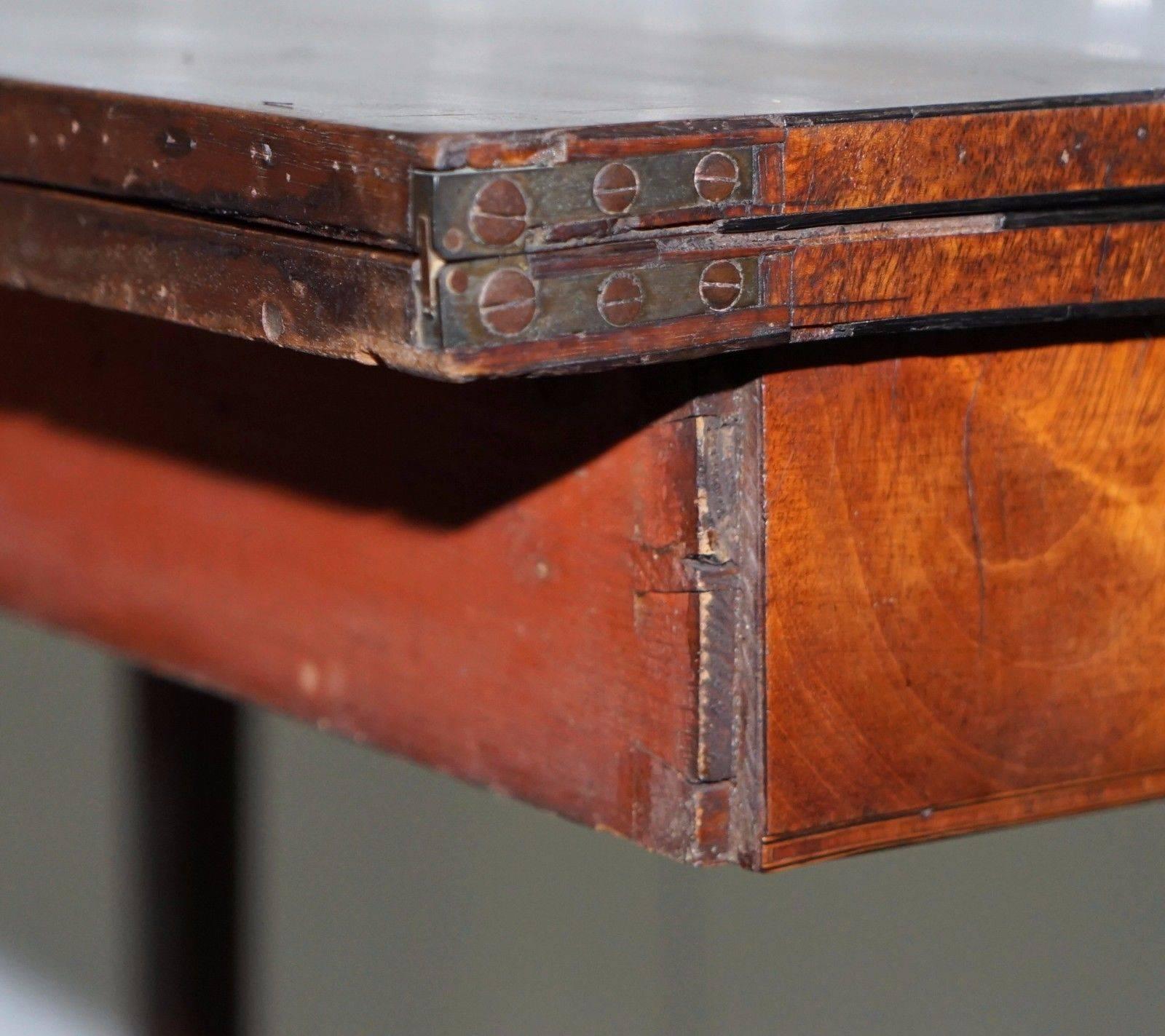 Georgian Mahogany Tea Table with Fold-Out Top Card Side, circa 1800 2