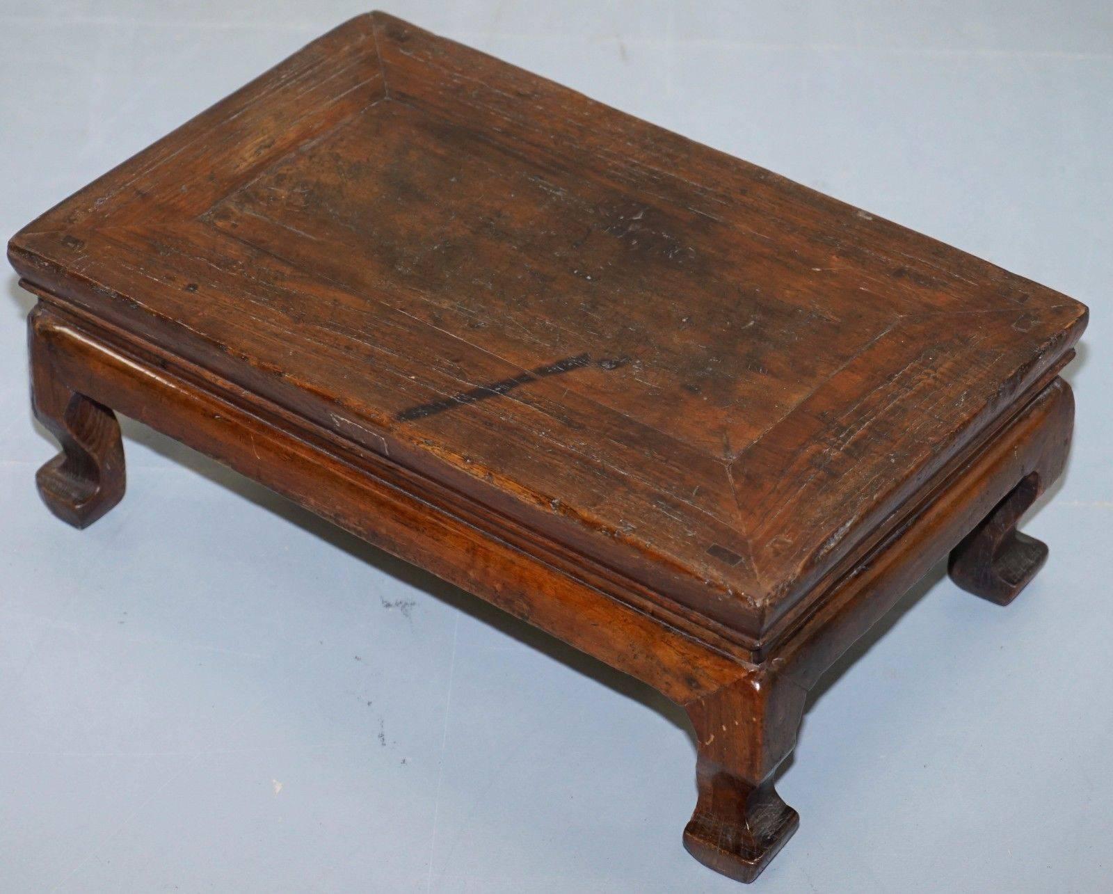 We are delighted to offer for sale this very rare original, circa 1820 small Chinese Juma Kang table

Great as a little coffee or side table, the patina to the timber is to die for, do a little research and larger versions of these sell in the