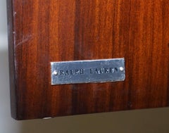 Ralph Lauren Wood and Black Velvet Media Television Stand Cabinet