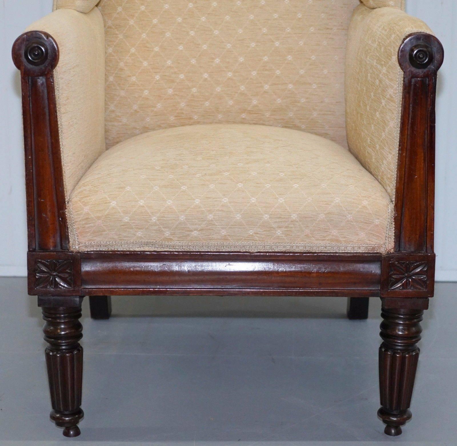 Late 18th Century Rare circa 1790 Gillows Style Porters Chair Mahogany Framed Wingback Rare Find