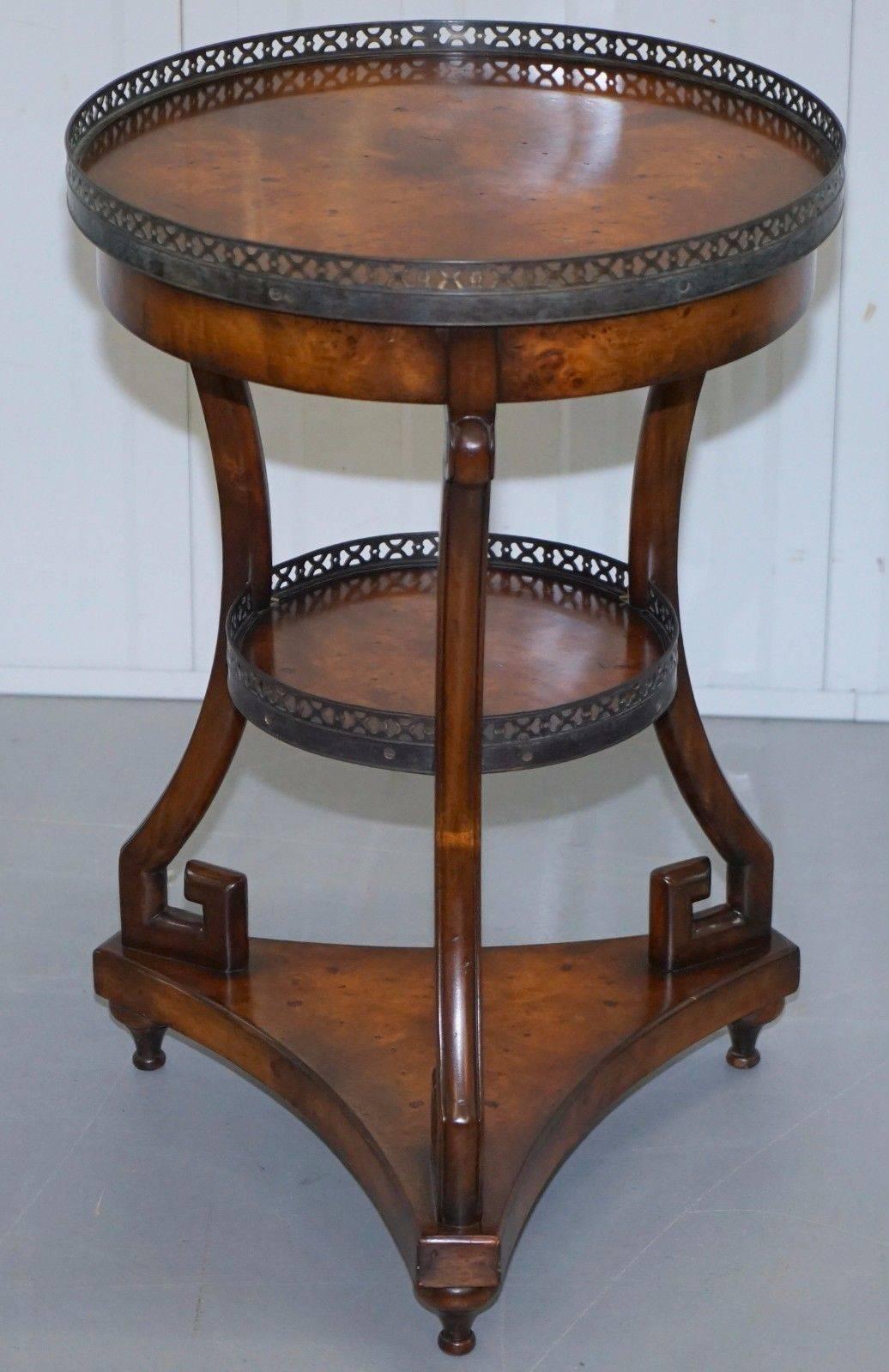 We are delighted to offer for sale this lovely pair of Theodore Alexander original Louis XVI burr walnut side end lamp wine tables

Theodore Alexander is shaped by English Heritage handcrafts furniture and accessories for your home with