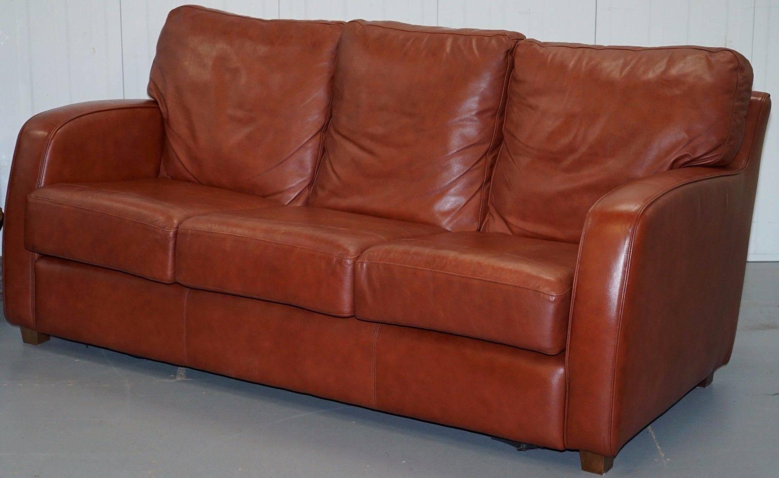 chestnut brown leather sofa