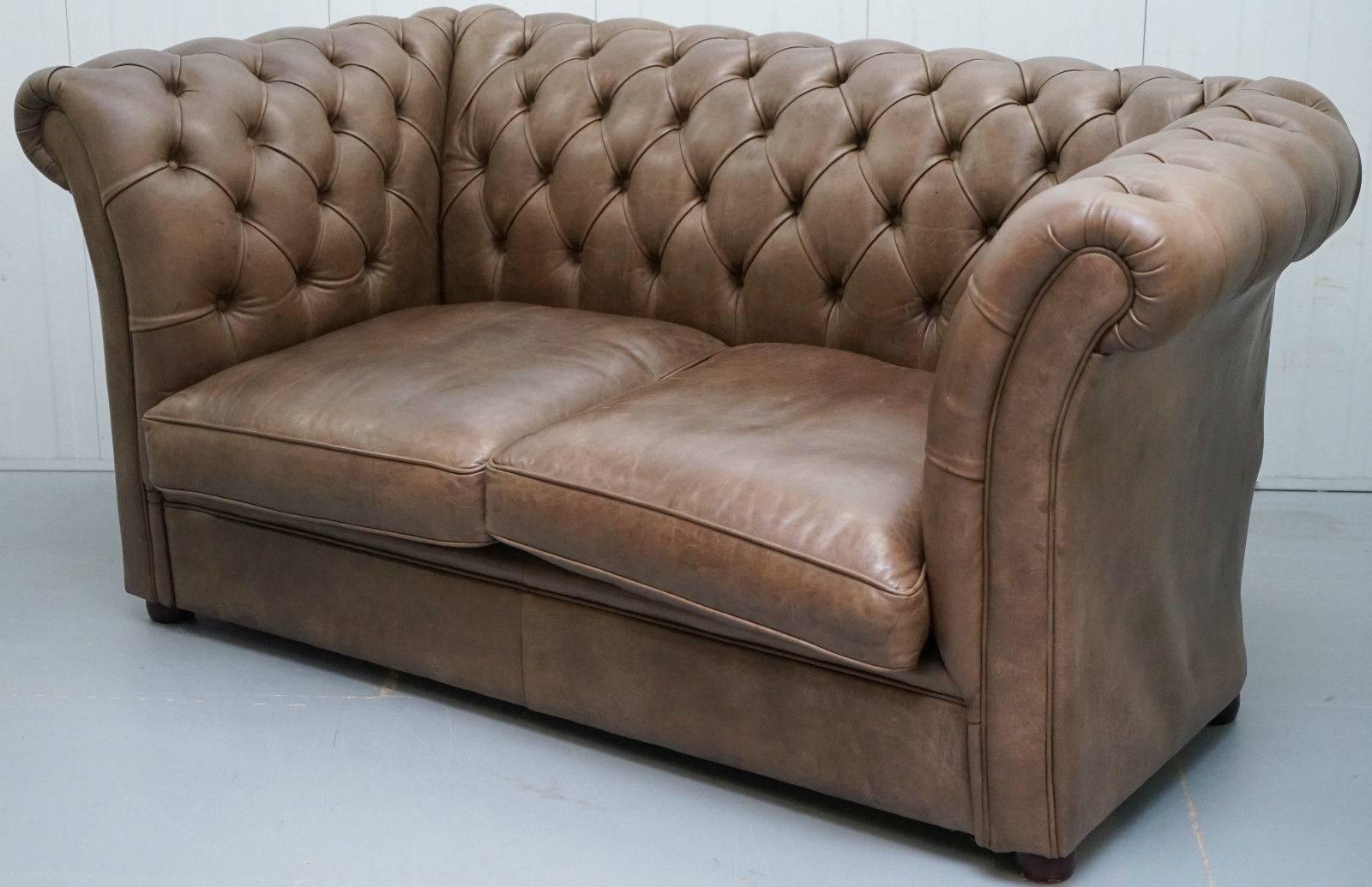 Rare Handmade Chesterfield Very Tall Club Sofa Luxury Leather 4