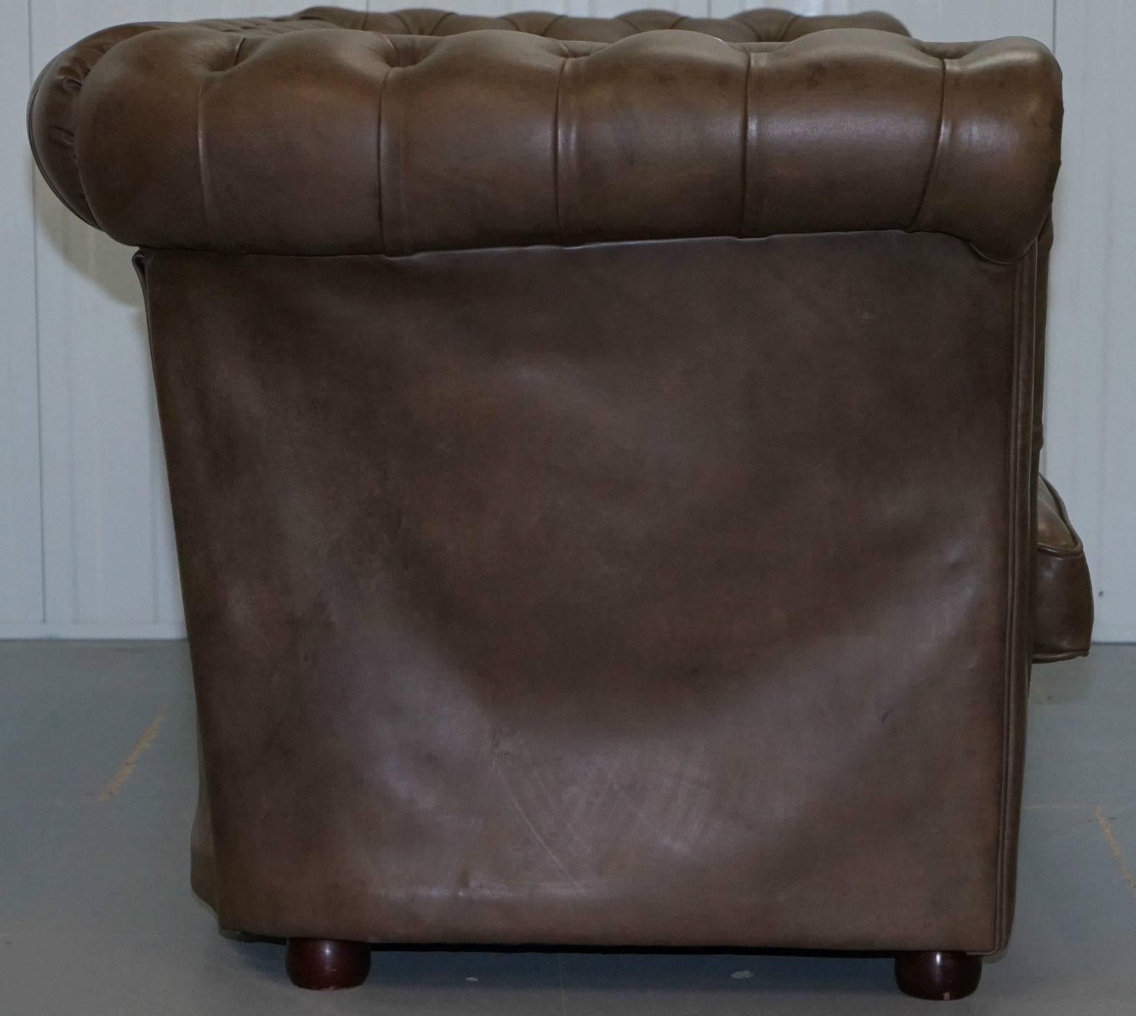 Rare Handmade Chesterfield Very Tall Club Sofa Luxury Leather 1