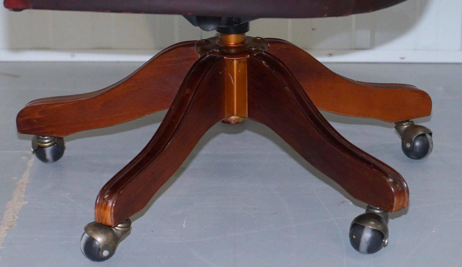 20th Century Stunning Chesterfield Directors Oxblood Leather Executive Captains Office Chair