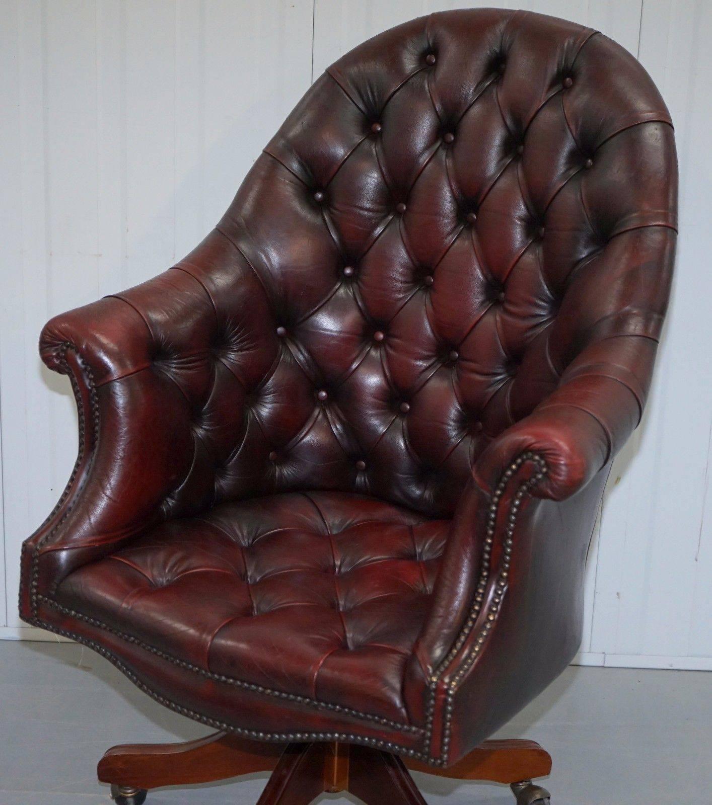 oxblood office chair