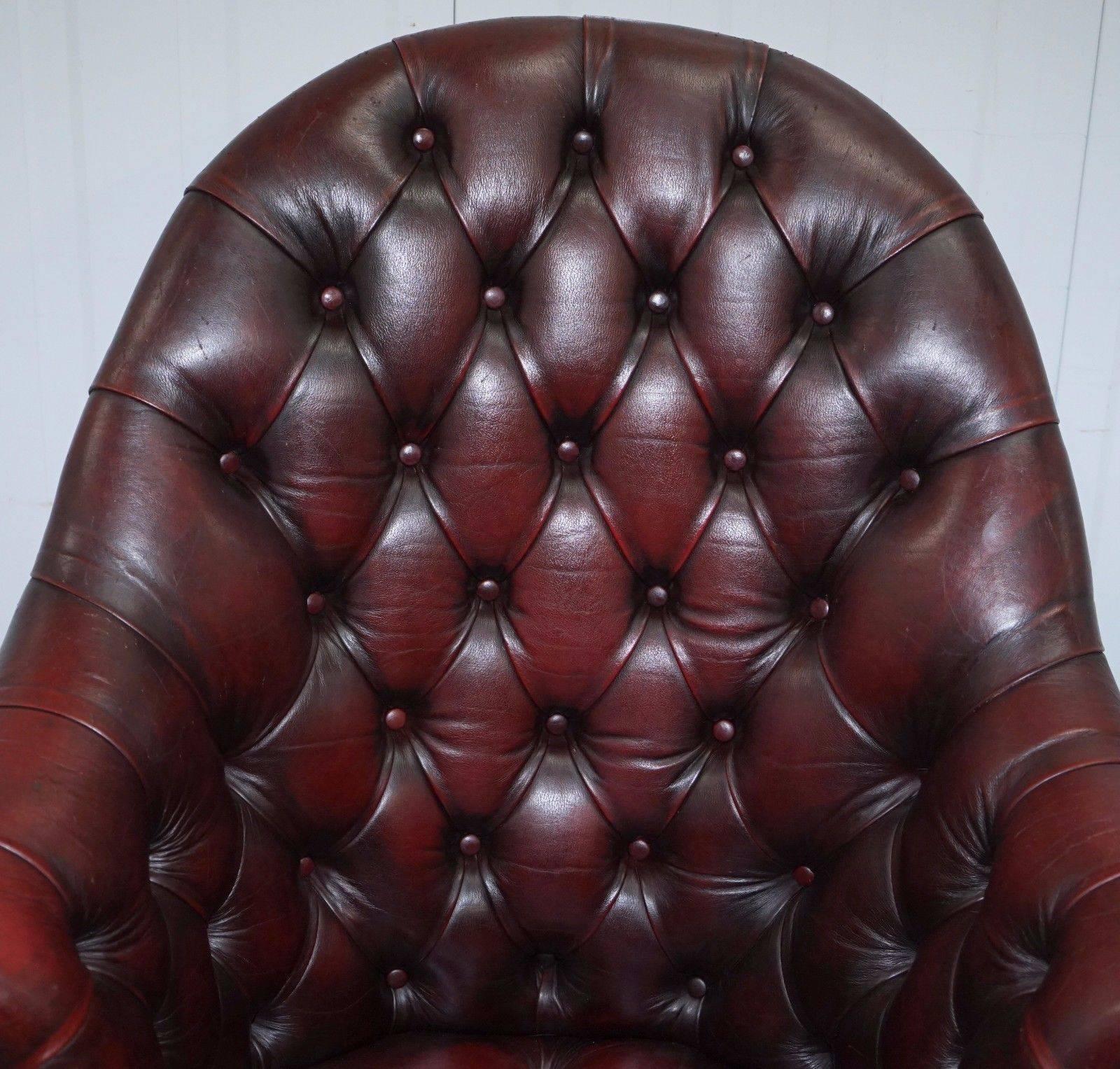 British Stunning Chesterfield Directors Oxblood Leather Executive Captains Office Chair