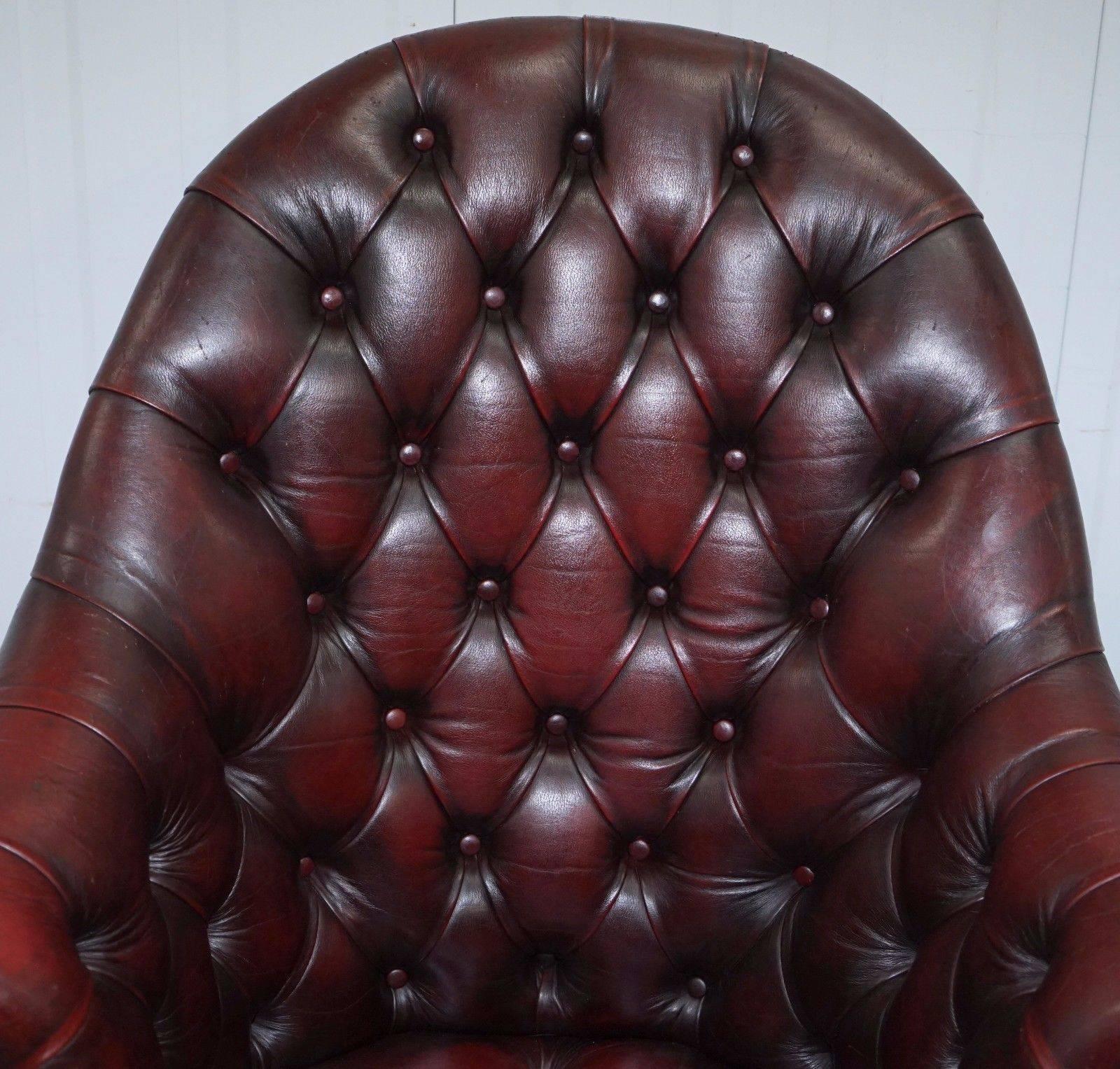 British Stunning Chesterfield Directors Oxblood Leather Executive Captains Office Chair
