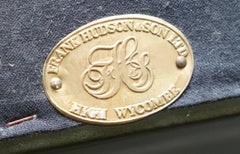 Pair of Frank Hudson & Son Ltd Chesterfield Aged Green Leather Carver Armchairs