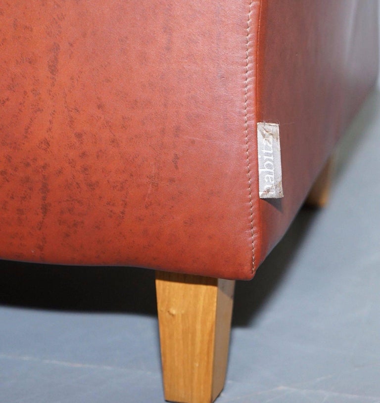 Habitat Havana Aged Brown Leather Club Armchair Feather Filled Cushion