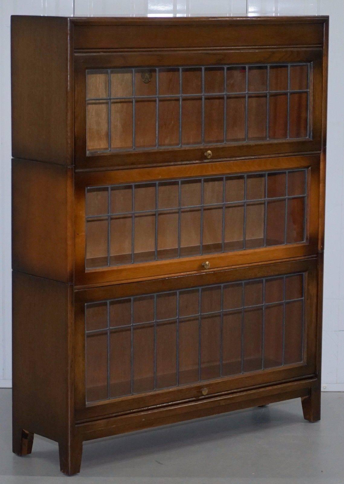 20th Century Pair of Dwarf Oak Gunn Stacking Legal Library Solicitors Bookcases Model Angus